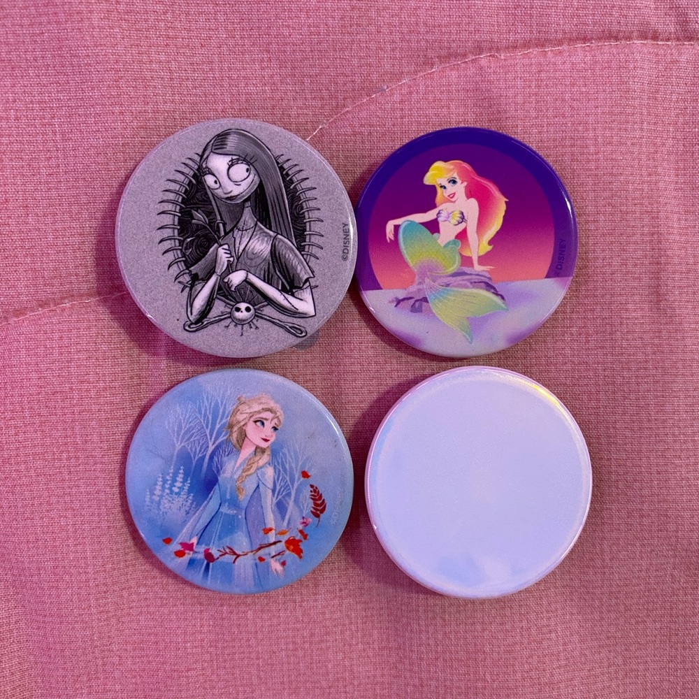 4 disney popsockets 2 NWOT 2 EUC popgrip phone holder frozen, ariel, sally